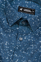Blue With Gray Sprinkle Printed Shirt