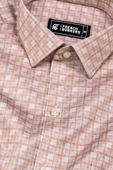 Desert Sand Check Pattern Printed Cotton  Shirt