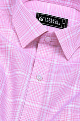 Blush Pink With White Micro Check Shirt