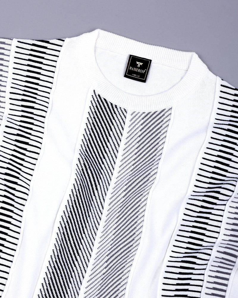 Infra Bright White Knitted Cotton Designer T-Shirt – Hamercop