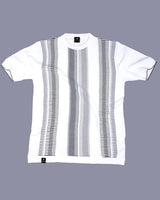 Infra Bright White Knitted Cotton Designer T-Shirt