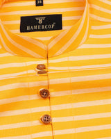 Sunflower Yellow Designer Oxford Cotton Shirt Style Kurta