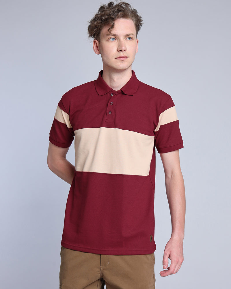 Beat Maroon Pique T-Shirt – Pima Cotton Designer – Hamercop