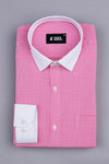 Barbie pink with white pin check  cotton shirt