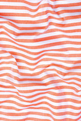 Cantaloupe orange with white oxford bengal stripe shirt
