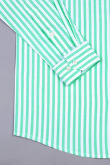 Mint green with white oxford bengal stripe shirt