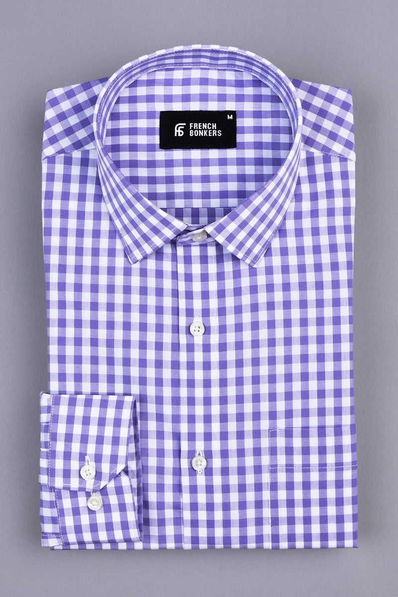 Royal purple with white oxford gingham check shirt – Hamercop