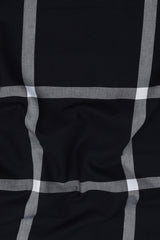 Navy blue with steel grey dobby texture large plaid check shirt