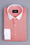 Yam orange dobby texture cotton shirt
