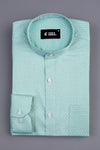 Kelly green with orange slice printed satin shirt