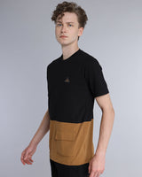 Black With Choco Brown Premium Cotton Designer T-shirt