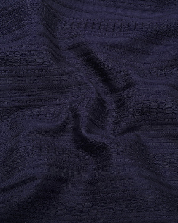 Zamora Black Self Stripe Dobby Cotton Shirt Style Kurta