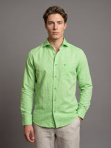 Spring Green Dobby Heavy Solid Cotton Shirt