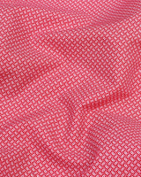 Lychee Red With White Dot Print Cotton Shirt Style Kurta