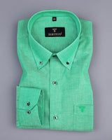 Spearmint Green Light Oxford Cotton Solid Shirt