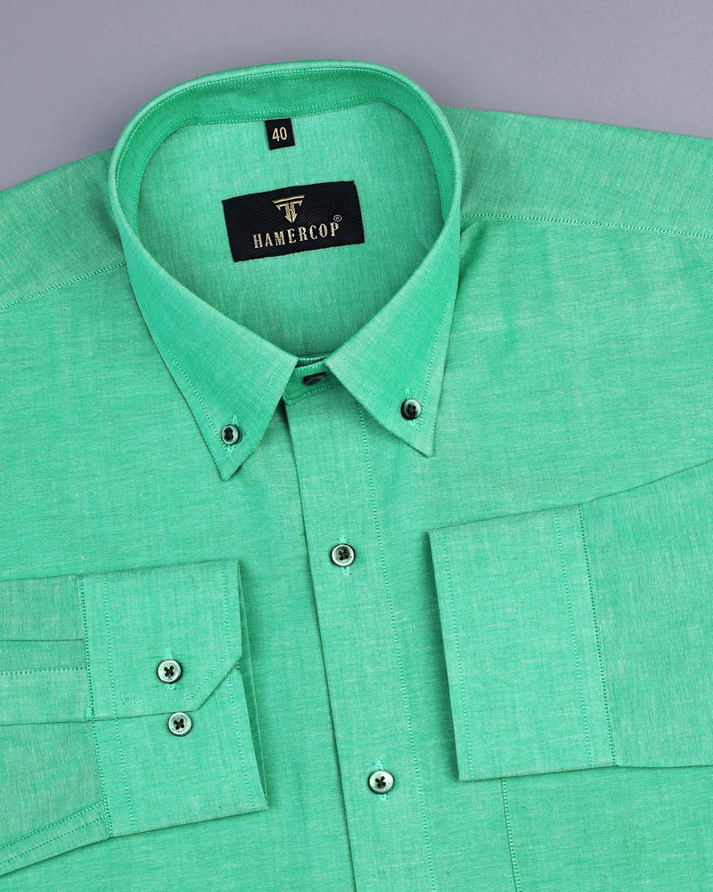 Spearmint Green Light Oxford Cotton Solid Shirt