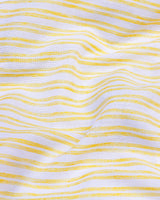 Pastel Yellow With White Stripe Cotton Shirt Style Kurta