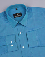 Blue With Purple Two Shaded Dobby Cotton Solid Shirt