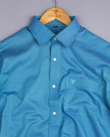 Blue With Purple Two Shaded Dobby Cotton Solid Shirt