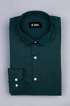 Castleton green cotton satin shirt