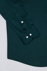 Castleton green cotton satin shirt
