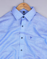 Cornflower Blue Oxford Cotton Solid Formal Shirt