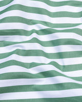 Tarawera Green And White Stripe Cotton Shirt
