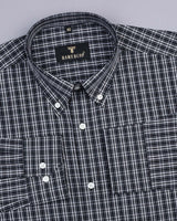 Licorice Black Formal Check Cotton Shirt