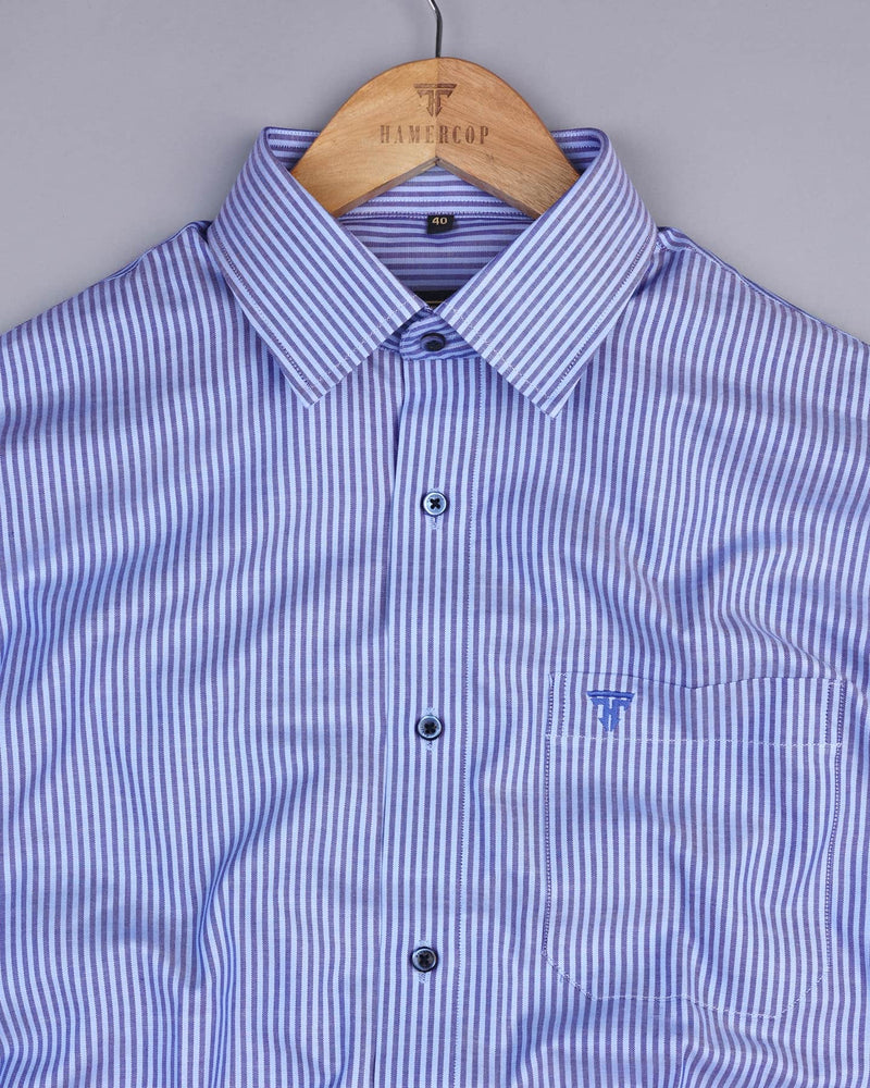 Picton SkyBlue Stripe Formal Cotton Shirt
