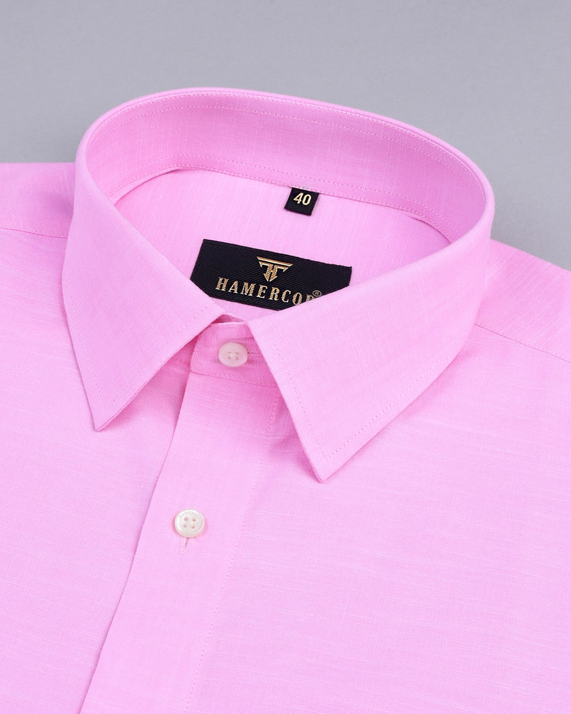 Pink Linen Soft Cotton Formal Shirt