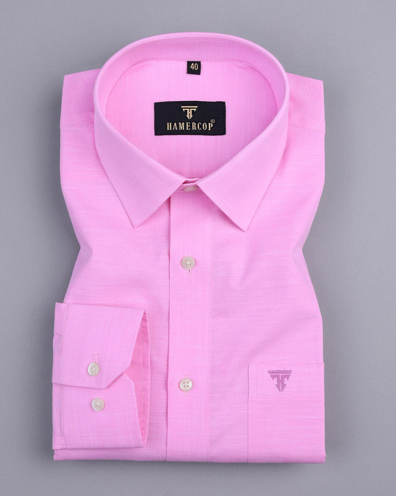 Pink Linen Soft Cotton Formal Shirt