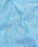 Water Blue Small Weft Stripe Dobby Cotton Shirt Style Kurta