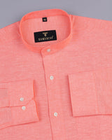 Coral Orange Solid Oxford Cotton Shirt