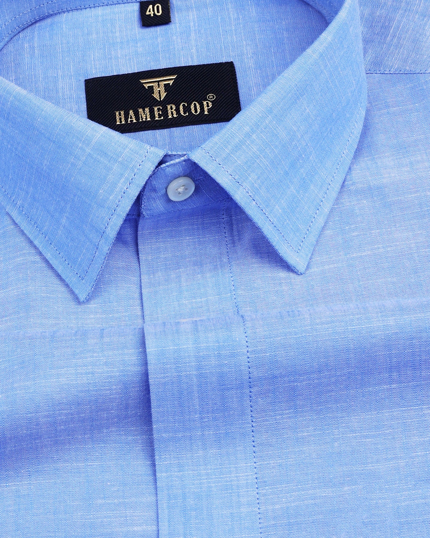 Earth Blue Linen Soft Cotton Formal Shirt – Hamercop