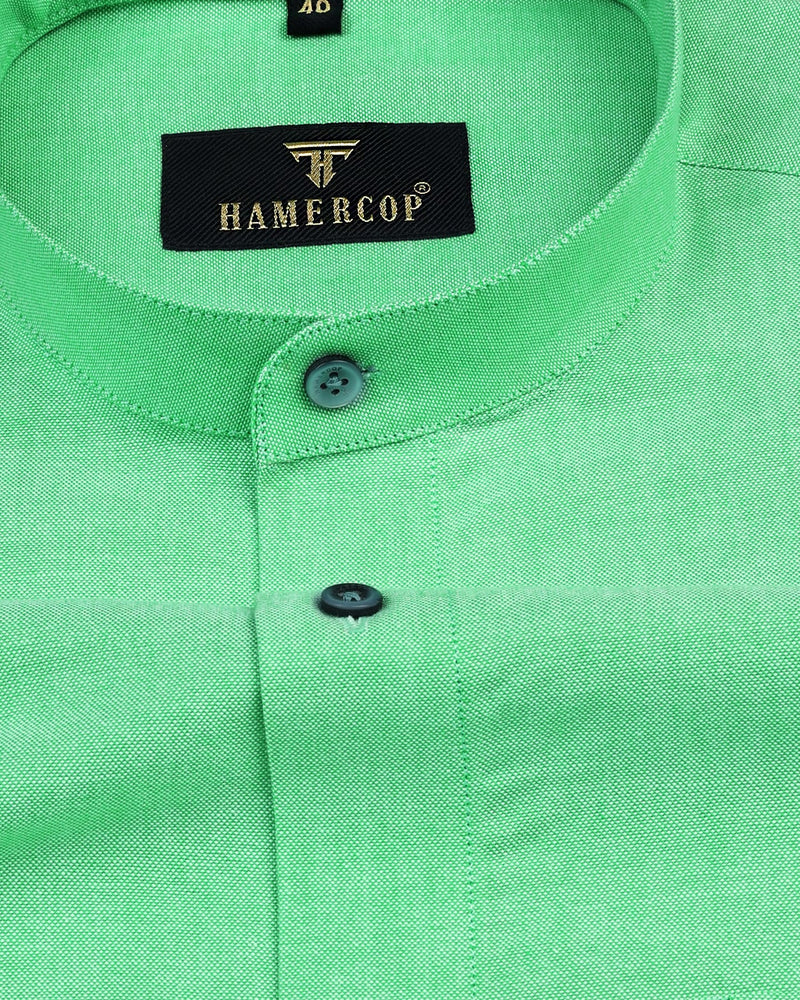 Parrot Green Solid Oxford Cotton Shirt