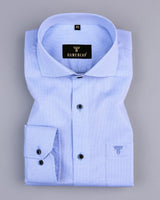 SkyBlue Python Shaped Luxurious Dobby Cotton Shirt
