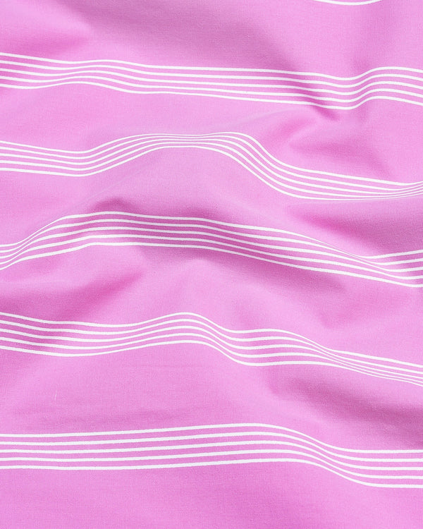 Primrose Pink And White University Stripe Cotton Shirt