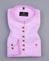 Persian Pink Jacquard Dobby Cotton Shirt Style Kurta