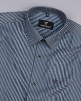 Tarpon Gray With Black Business Stripe Formal Cotton Shirt