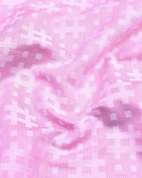 Mikado Pink With White Designer Dobby Premium Gizza Shirt