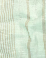 Blush Pistachio Green With Cream University Stripe Linen Cotton Shirt