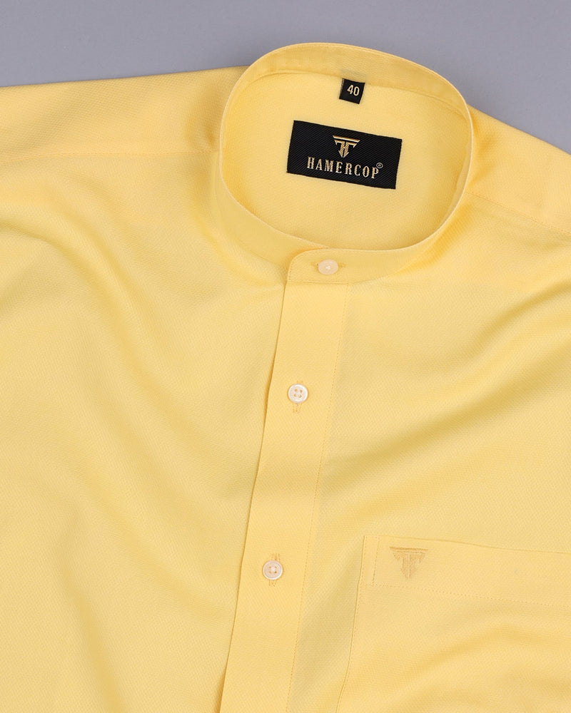 Iconic Yellow Dobby Cotton Solid Shirt