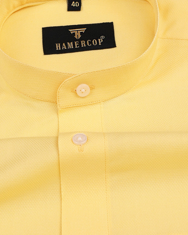 Iconic Yellow Dobby Cotton Solid Shirt