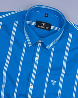 Falcon Blue With White Stripe Premium Cotton Shirt