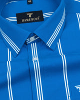Falcon Blue With White Stripe Premium Cotton Shirt