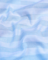 Casena Blue With White Striped Linen Cotton Shirt