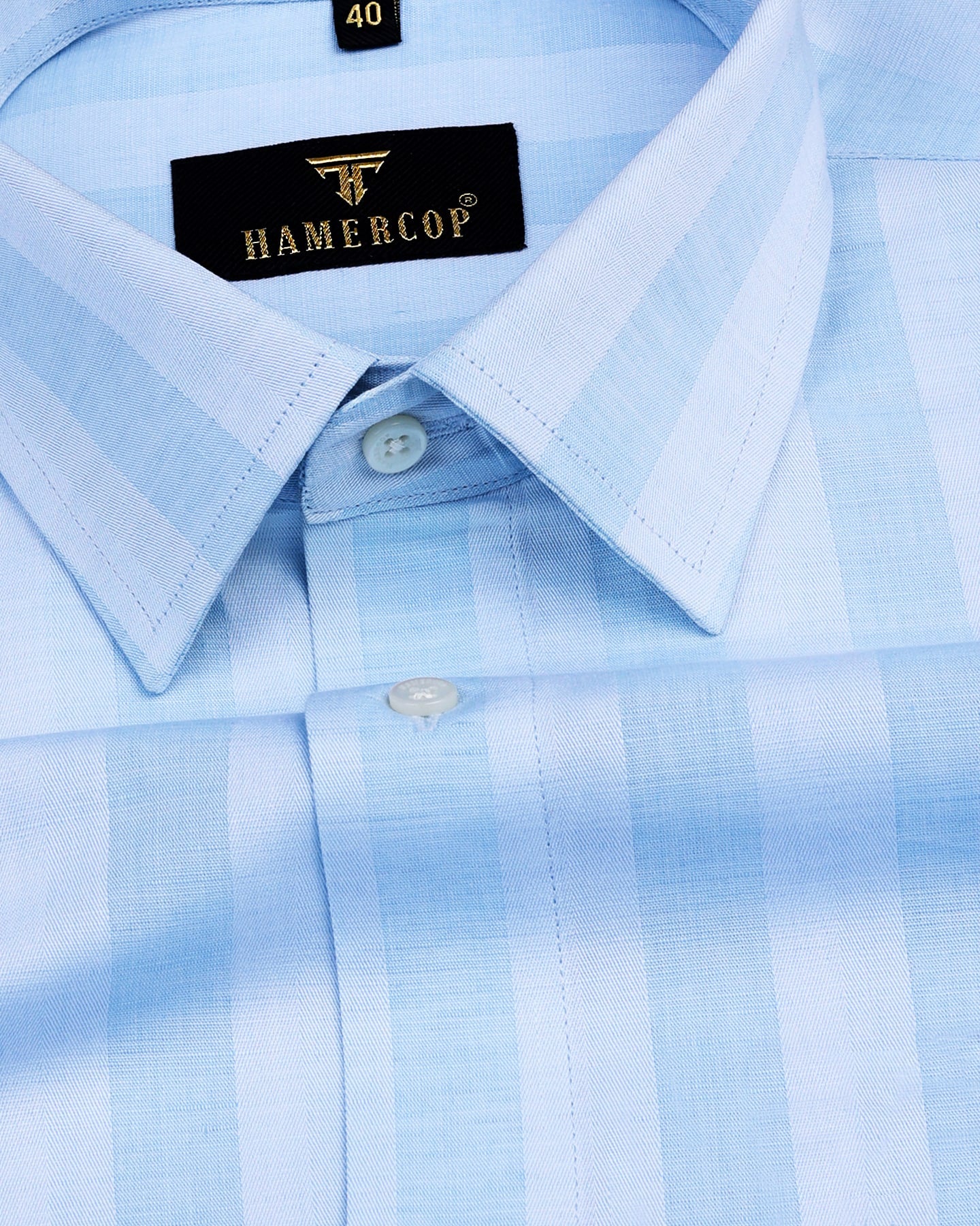 Casena Blue With White Striped Linen Cotton Shirt – Hamercop