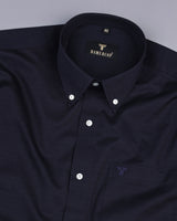 Libra Navyblue Self Check Dobby Cotton Solid Shirt