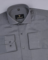 Libra Gray Self Check Dobby Cotton Solid Shirt
