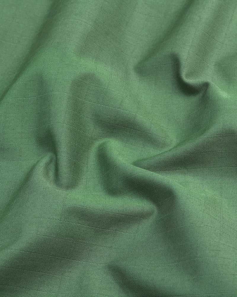 Libra Green Self Check Dobby Cotton Solid Shirt
